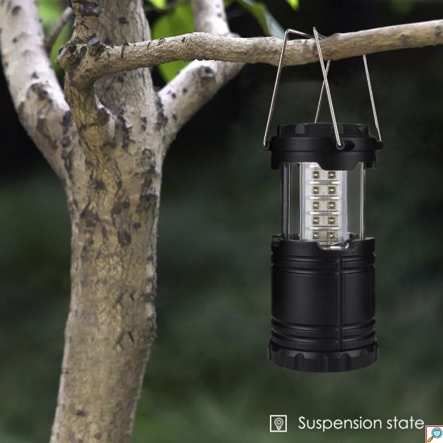 Πτυσσόμενος Φακός Camping LED – Φωτισμός 360° - Ρυθμιζόμενη Ένταση, Μεταλλικές Λαβές, Ιδανικός για Εκδρομές & Έκτακτη Ανάγκη