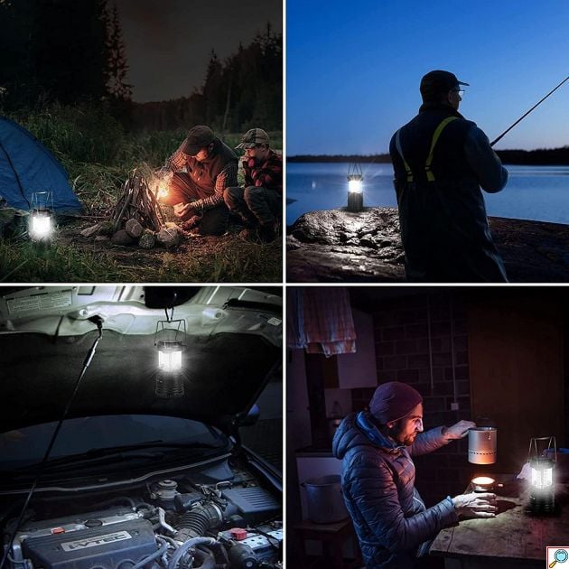 Πτυσσόμενος Φακός Camping LED – Φωτισμός 360° - Ρυθμιζόμενη Ένταση, Μεταλλικές Λαβές, Ιδανικός για Εκδρομές & Έκτακτη Ανάγκη
