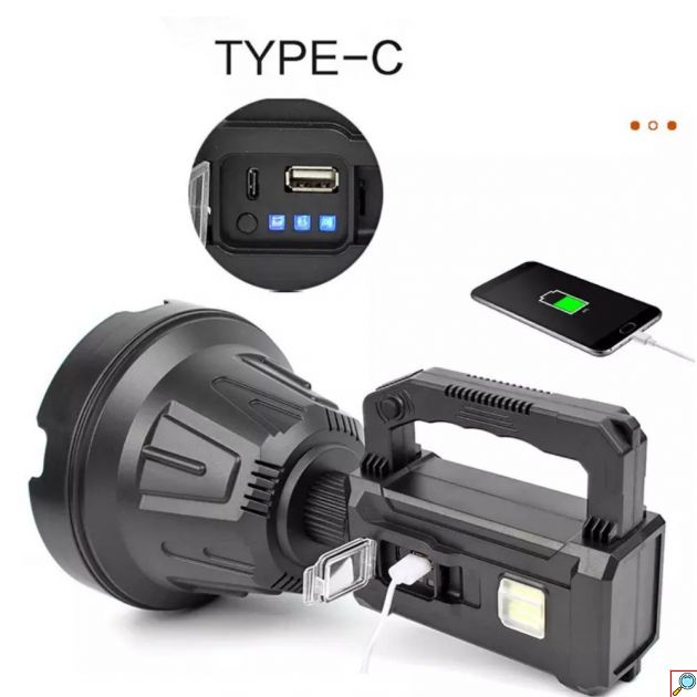 Ηλιακός Φακός Προβολέας LED – Power Bank & Φόρτιση USB - Ισχυρός Φωτισμός για Κάμπινγκ, Εργασία & Έκτακτη Ανάγκη