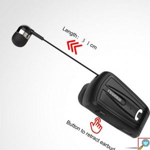 Ασύρματο Handsfree Bluetooth Ανασυρόμενο Ακουστικό Πέτου Fineblue Wireless In-Ear Headset
