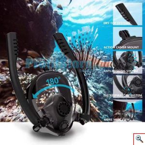Sub Full Face Snorkel Mask HJKB K2 - Ολοπρόσωπη Μάσκα με 2 Αναπνευστήρες και Βάση για Action Camera