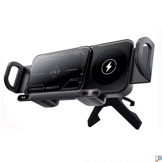 Βάση Κινητού Αυτοκινήτου Z-Fold Charger 15W με Ασύρματη Φόρτιση - Για Samsung Z Fold/Flip & iPhone, Αυτόματο Κλείδωμα, Περιστροφή 90°