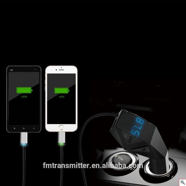 Πομπός Bluetooth USB, SD MP3 Player & Φορτιστής USB Αυτοκινήτου με Μικρόφωνο - Car FM Transmitter