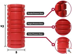 Foam Roller - Αφρώδης Κύλινδρος Μασάζ 13x33cm, Αποκατάστασης, Διάτασης Μυών & Ισορροπίας - Deep Muscle Tissue Massage Cilindro Κόκκινο