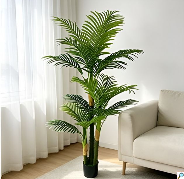 Τεχνητός Φοίνικας Areca 180cm – Διακοσμητικό Φυτό με 3 Κορμούς - Μοντέλο, 19 Κλαδιά, Ρεαλιστική Όψη, Ιδανικό για Σαλόνι & Γραφείο