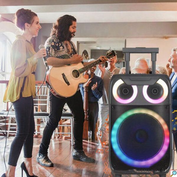 Φορητό Ηχείο Bluetooth Karaoke Party –με Μικρόφωνο, Τηλεχειρισμό & Διακοσμητικό Φωτισμό LED Andowl Q-YX8000 Μαύρο
