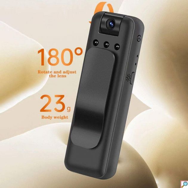 Μίνι Φορητή WiFi Κάμερα 1080P - Επαναφορτιζόμενη με Κλιπ & Περιστρεφόμενο Φακό 180°