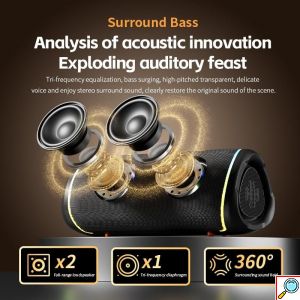 Φορητό Bluetooth Ηχείο RGB Bass-18 με Heavy Bass