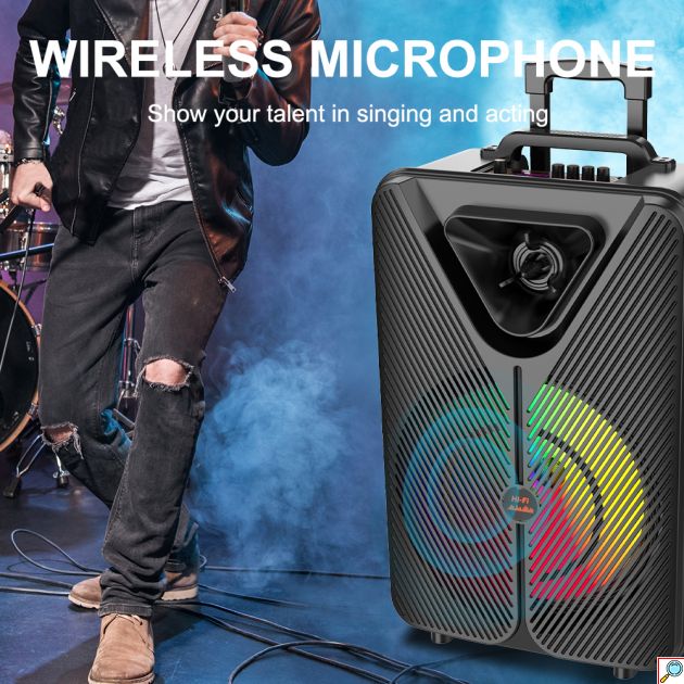 Φορητό Bluetooth Ηχείο Karaoke με 2 Μικρόφωνα & LED Φωτισμό SING-E
