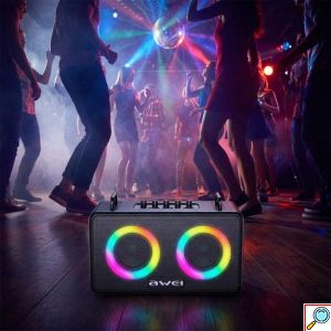 Ηχείο Bluetooth 5.3 70W Φορητό Επαναφορτιζόμενο Μεγάλης Διάρκειας με RGB Φωτισμό 7 Χρωμάτων, Δυνατά Μπάσα, USB, Micro SD, AUX, για Πάρτι και Εκδρομές, Μαύρο