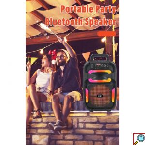 Φορητό Ηχείο Bluetooth 8 Watt με LED RGB, FM, AUX και Μικρόφωνο