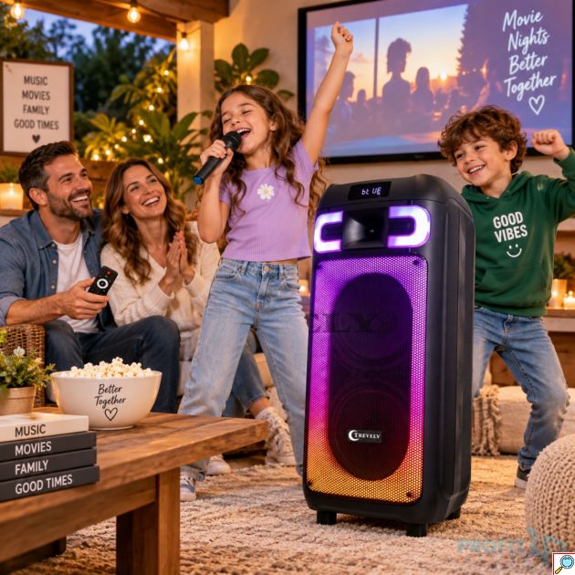 Φορητό Ηχείο Bluetooth 2x8 – Δυνατός Ήχος & RGB Φωτισμός - Party Speaker με Ασύρματο Μικρόφωνο, FM Radio, USB, Equalizer, TWS