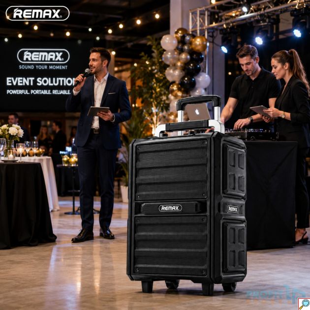 Φορητό Ηχείο Bluetooth Karaoke Remax RB-X5 50W με 2 Ασύρματα Μικρόφωνα | Τρόλεϊ, USB, AUX, Επαναφορτιζόμενο