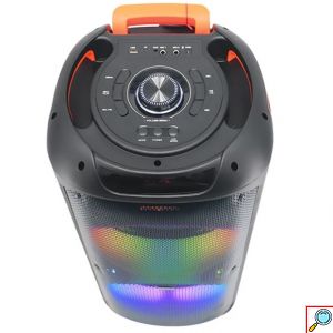 Φορητό Ηχείο Καραόκε με 2 Μικρόφωνα, Bluetooth, FM και Φωτισμό LED RGB - SuperBass