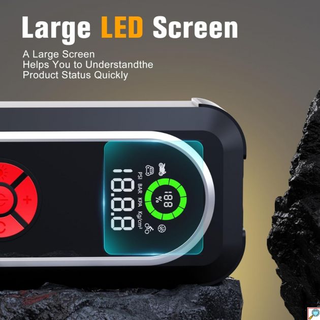 Φορητός Εκκινητής Μπαταρίας 12V με Power Bank, USB & Αεροσυμπιεστή