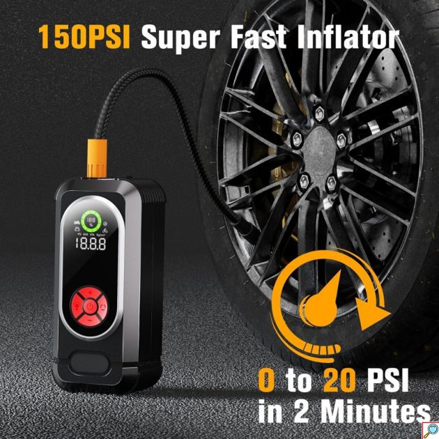 Φορητός Εκκινητής Μπαταρίας 12V με Power Bank, USB & Αεροσυμπιεστή