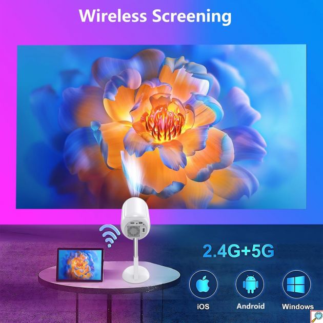 Φορητός προβολέας LED 4K ανάλυσης Full HD Andowl
