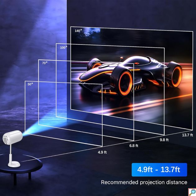 Φορητός προβολέας LED 4K ανάλυσης Full HD Andowl