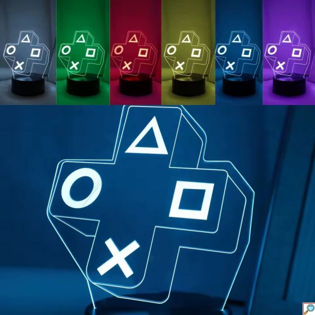 Επιτραπέζιο Φωτιστικό LED 3D Illusion - 7 Χρώματα & USB Τροφοδοσία - Διακοσμητικό Φωτιστικό για Gaming Room