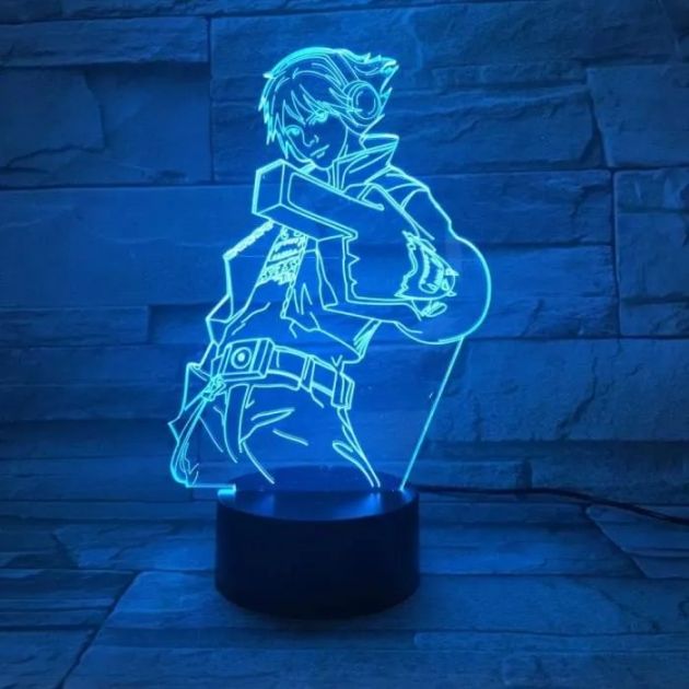 Επιτραπέζιο Φωτιστικό LED 3D Illusion Ezreal League of Legends - 7 Χρώματα, Ατμοσφαιρικός Φωτισμός & USB Τροφοδοσία για Gaming Δωμάτια