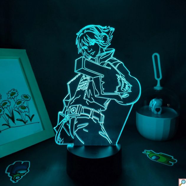 Επιτραπέζιο Φωτιστικό LED 3D Illusion Ezreal League of Legends - 7 Χρώματα, Ατμοσφαιρικός Φωτισμός & USB Τροφοδοσία για Gaming Δωμάτια