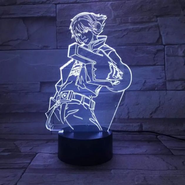 Επιτραπέζιο Φωτιστικό LED 3D Illusion Ezreal League of Legends - 7 Χρώματα, Ατμοσφαιρικός Φωτισμός & USB Τροφοδοσία για Gaming Δωμάτια