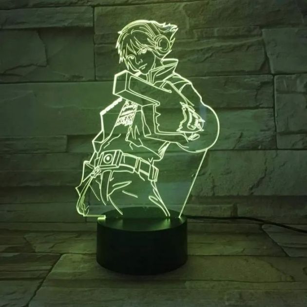 Επιτραπέζιο Φωτιστικό LED 3D Illusion Ezreal League of Legends - 7 Χρώματα, Ατμοσφαιρικός Φωτισμός & USB Τροφοδοσία για Gaming Δωμάτια