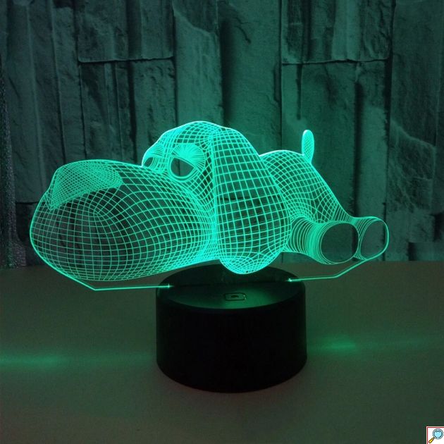 Επιτραπέζιο Φωτιστικό LED 3D Illusion Σκυλάκι - 7 Χρώματα, Touch Button & Διπλή Τροφοδοσία - Ιδανικό για Διακόσμηση Παιδικού Δωματίου
