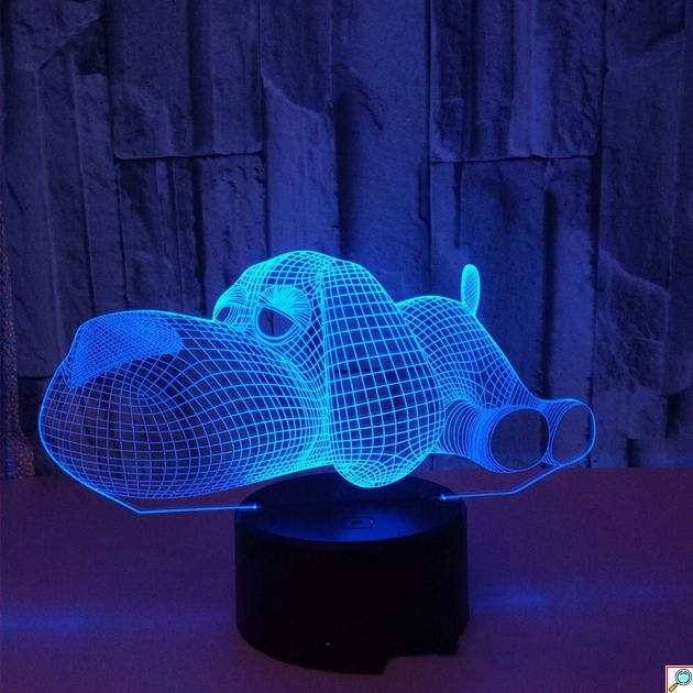 Επιτραπέζιο Φωτιστικό LED 3D Illusion Σκυλάκι - 7 Χρώματα, Touch Button & Διπλή Τροφοδοσία - Ιδανικό για Διακόσμηση Παιδικού Δωματίου
