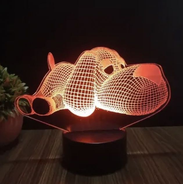 Επιτραπέζιο Φωτιστικό LED 3D Illusion Σκυλάκι - 7 Χρώματα, Touch Button & Διπλή Τροφοδοσία - Ιδανικό για Διακόσμηση Παιδικού Δωματίου