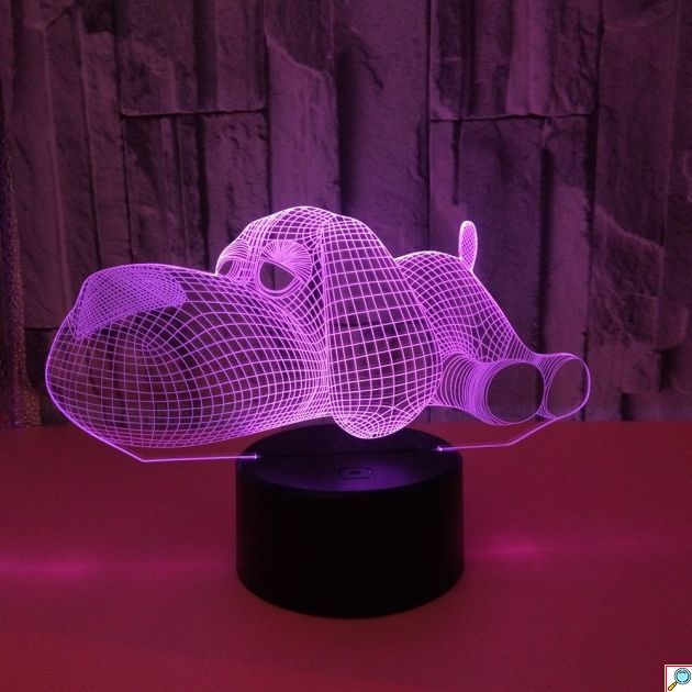 Επιτραπέζιο Φωτιστικό LED 3D Illusion Σκυλάκι - 7 Χρώματα, Touch Button & Διπλή Τροφοδοσία - Ιδανικό για Διακόσμηση Παιδικού Δωματίου