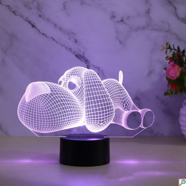 Επιτραπέζιο Φωτιστικό LED 3D Illusion Σκυλάκι - 7 Χρώματα, Touch Button & Διπλή Τροφοδοσία - Ιδανικό για Διακόσμηση Παιδικού Δωματίου