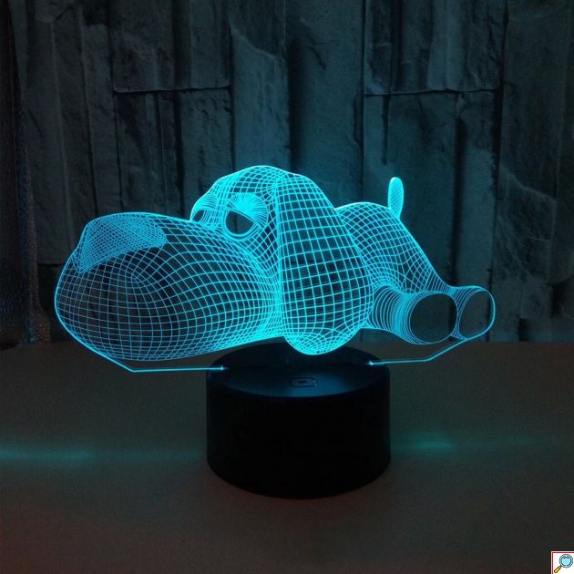 Επιτραπέζιο Φωτιστικό LED 3D Illusion Σκυλάκι - 7 Χρώματα, Touch Button & Διπλή Τροφοδοσία - Ιδανικό για Διακόσμηση Παιδικού Δωματίου