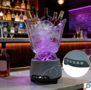 Φωτιζόμενη Σαμπανιέρα/Κουβάς Πάγου 1.5L - Με Bluetooth Ηχείο & Μικρόφωνο Karaoke - Andowl