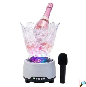 Φωτιζόμενη Σαμπανιέρα/Κουβάς Πάγου 1.5L - Με Bluetooth Ηχείο & Μικρόφωνο Karaoke - Andowl
