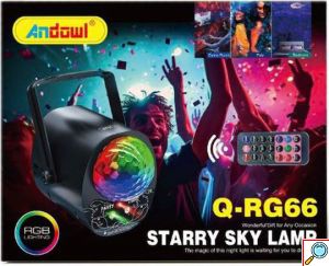 Φωτορυθμικό LED RGB 9W Andowl με Τηλεχειριστήριο