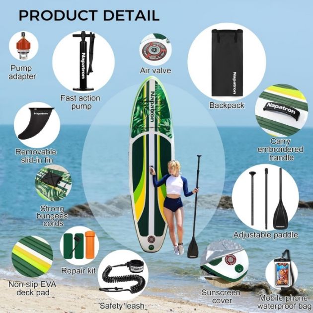 Φουσκωτή Σανίδα SUP 300cm – Ελαφριά, Σταθερή & Πλήρης σε Εξοπλισμό - Napátron