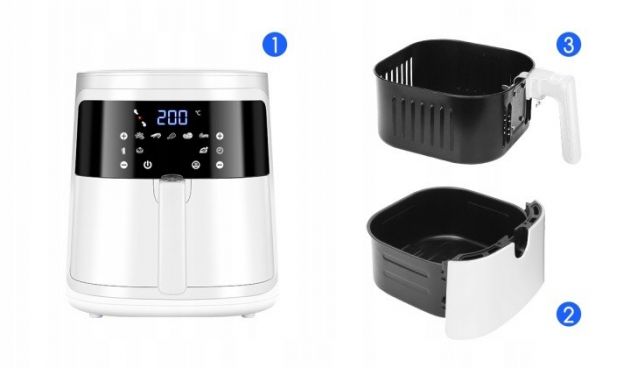 Έξυπνη Φριτέζα Αέρος 7L 1900W WiFi – Υγιεινό Μαγείρεμα - Οθόνη Αφής, 7 Προγράμματα, Τηλεχειρισμός μέσω App, Μεγάλη Χωρητικότητα