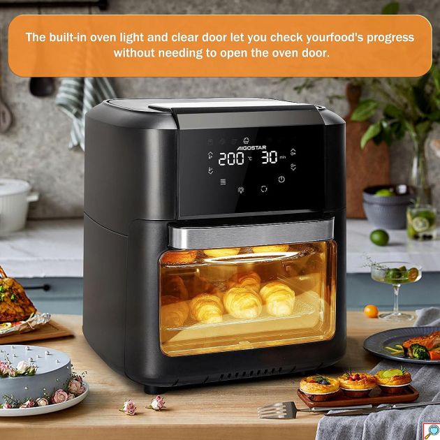 Φριτέζα Αέρος Φούρνος 12L 1500W – Υγιεινό Μαγείρεμα - Οθόνη Αφής, 9 Προγράμματα, Μεγάλη Χωρητικότητα, Οικογενειακή
