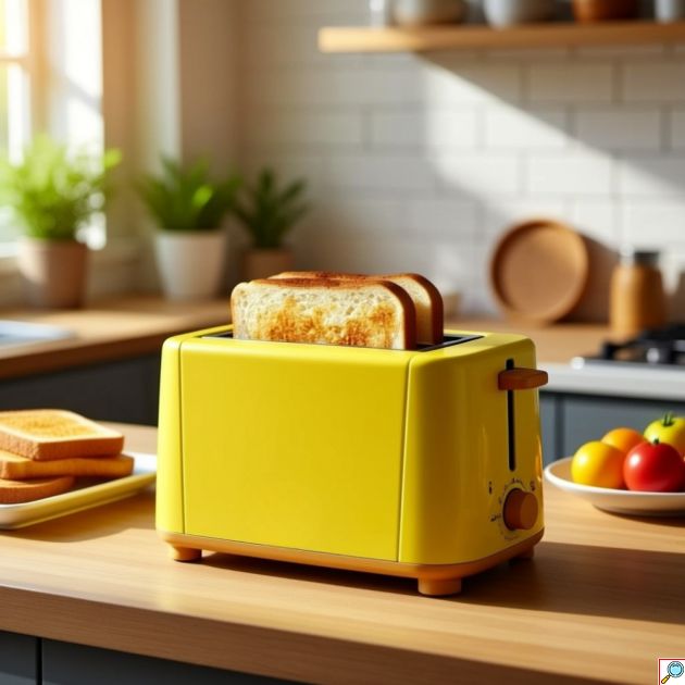 Φρυγανιέρα 2 Θέσεων 900W - Κίτρινη Andowl