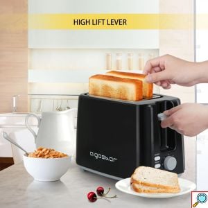 Φρυγανιέρα 2 Θέσεων 750W - Με 7 Ρυθμίσεις Ψησίματος και Αποσπώμενο Δίσκο για τα Ψίχουλα - AIGOSTAR