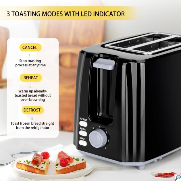Φρυγανιέρα 2 Θέσεων 750W - Με 7 Ρυθμίσεις Ψησίματος και Αποσπώμενο Δίσκο για τα Ψίχουλα - AIGOSTAR