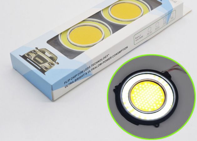 Φώτα Ημέρας Αυτοκινήτου Στρογγυλά - Super Bright Round COB LED Flexible Daylight