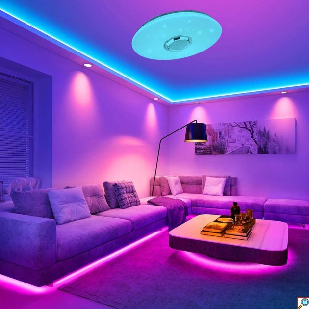 Έξυπνο Στρογγυλό Φωτιστικό Οροφής RGB με Τηλεχειριστήριο και Ηχείο - Universo