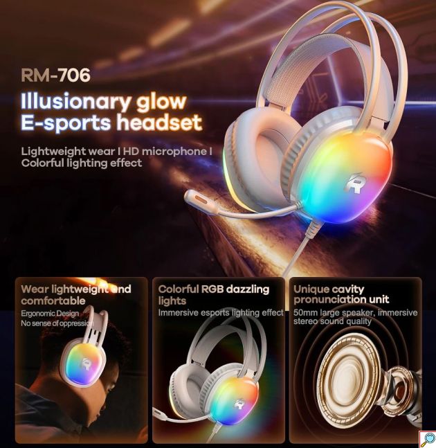 Gaming Headset Ενσύρματο με RGB Φωτισμό και Μικρόφωνο - Remax