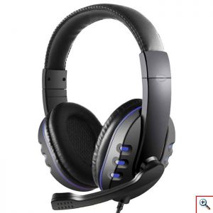 Ρυθμιζόμενα Gaming Ακουστικά On Ear Κεφαλής με Μικρόφωνο & Jack 3.5mm - PC PS4 Headset Μπλε