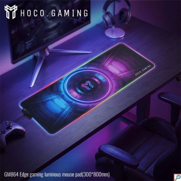 Gaming Mousepad XL - RGB φωτισμός 13 λειτουργιών, αντιολισθητική βάση, 300×800 mm