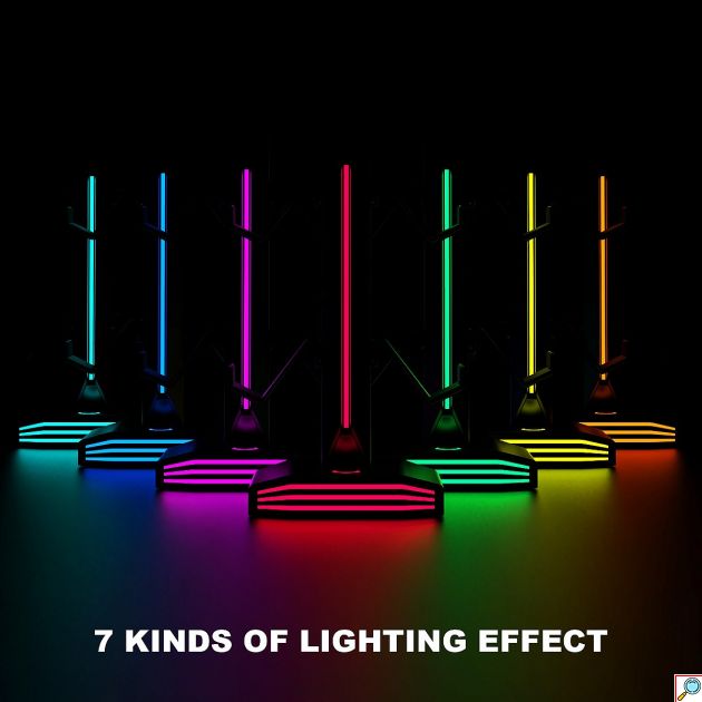 Βάση Gaming - 2 σε 1 RGB οργάνωση για ακουστικά & χειριστήρια - 7 λειτουργίες φωτισμού, 2 USB, Plug & Play