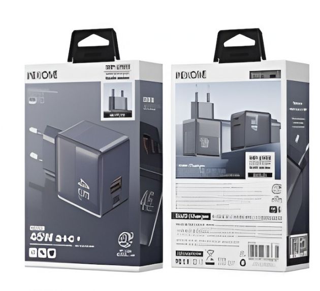Ταχυφορτιστής GaN 45W - USB-C και USB-A, γρήγορη φόρτιση σε γκρι χρώμα