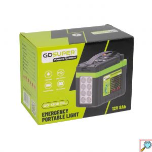 Ηλιακό Φωτιστικό Σύστημα GDSUPER 12V 8Ah – Emergency Portable Light